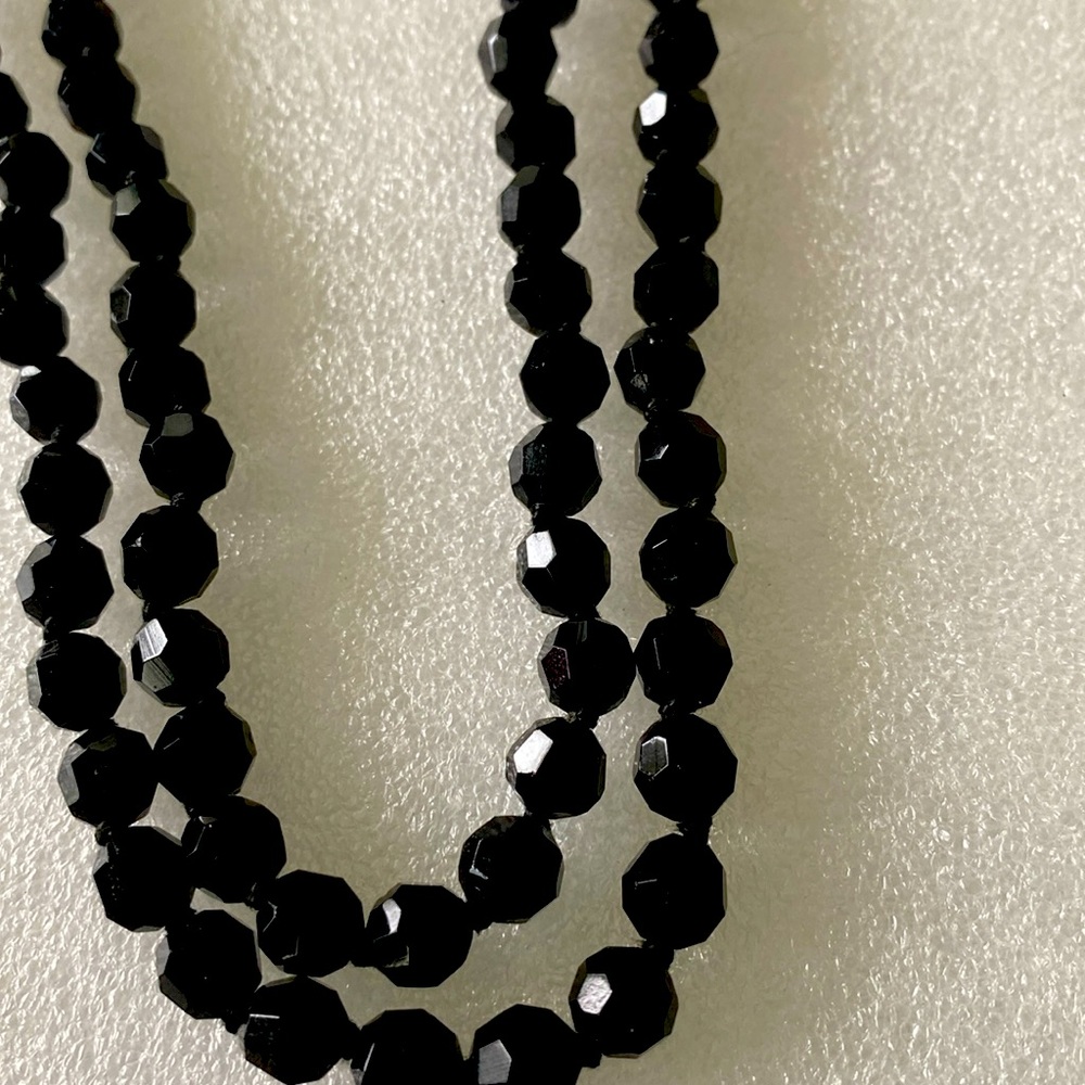 Vintage Signed Weiss Clear & Black Rhinestone Choker 17" Necklace